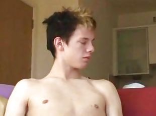 Twink ends video with cumshot in his stomach