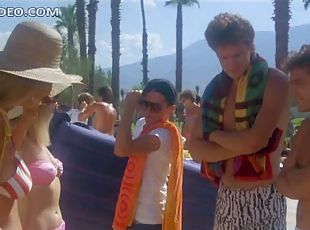 Retro Babes Barbara Crampton and Kathleen Kinmont Flirting In Bikinis