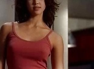 World's Hottest Brunette Jessica Alba Wearing a Super Tight Shirt