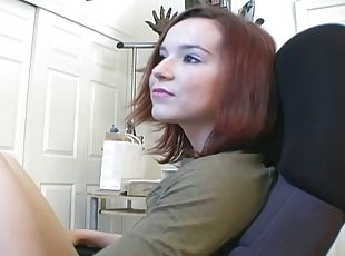 An amateur teen in her underwear chatting on her webcam
