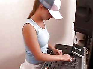 Playful solo dj teen little april