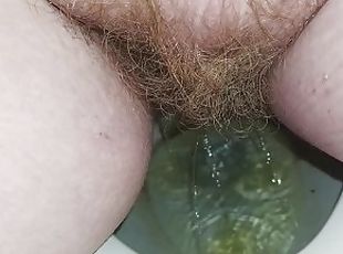 Hairy BBW takes piss in toilet 1/30/2023