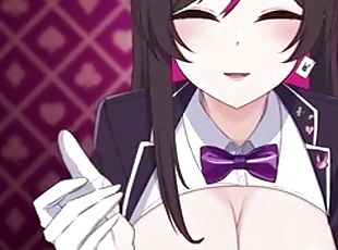 Air handjob seduction masturbation game by a lewd big breasted bunny older sister