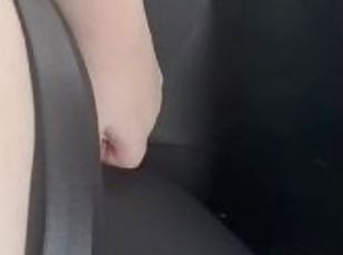 Sneakily masturbating  in Uber (no panties got me wet)