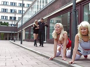 Blonde amateur girls used in the public like a sluts they are