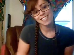 Busty Nerdy Webcam Girl Masturbates