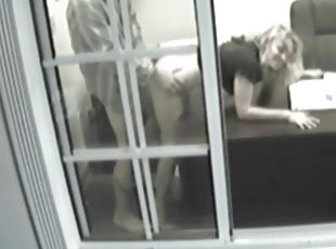 Security camera office fuck with blonde