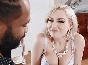 Naughty blonde girl Blake Blossom wants to be fucked by a black man