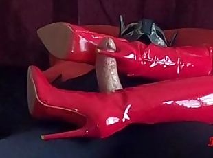 RED LATEX HIGH BOOTS FUCK MAKES HIM CUM 2 TIMES (CUSTOM VID ORDER)