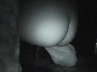 Busty babe is peeing in the middle of the night