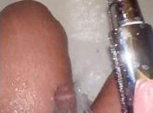 bañando, amateur, negra-ebony, polla-enorme, gay, negra, fetichista, ducha, a-solas, polla