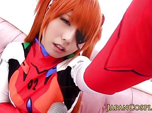 Asian babe cosplay as asuka langley swallows