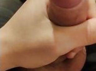 I rub my big teen cock until I I cum