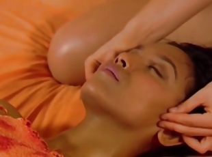 Two girlfriends exploring body massage together for a while