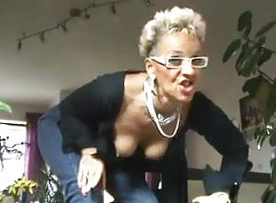 Amateur German granny shows her new anal toy