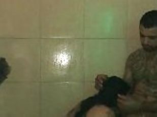 buntut, amateur, perempuan-jelita, zakar-besar, remaja, orang-latina, mandi-shower, rambut-perang, tatu, zakar