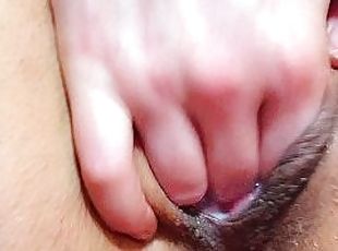 Close up of me fingering and playing with my creamy squirting pussy while I moan and quiver!