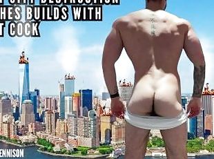 Giant city destruction - crushes buildings with his giant cock