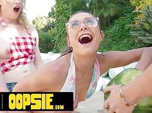 OOPSIE - Trans Babes Erica Cherry & Ariel Demure Fuck Their Cis Lesbian Bestie During A BBQ Party