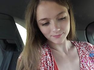 Car sex and naughty ride with mira monroe back seat amateur blowjob filmed pov