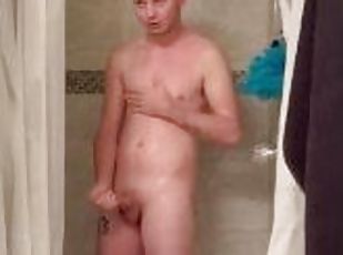 Connor Raegan in the shower and hears husband come home