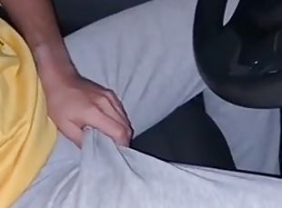 Cruising stranger in uber straight guy picks up beautiful young college student on the road fucks bareback in the car deepthroat anal