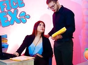 Secretary in stockings fucks handsome boss and she Squirt in the office - BrianEvansx & CelesteAlba